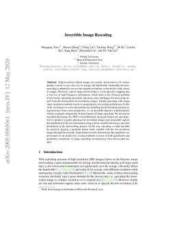 Invertible Image Rescaling