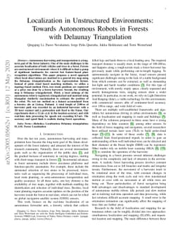 Localization in Unstructured Environments: Towards Autonomous Robots in
  Forests with Delaunay Triangulation