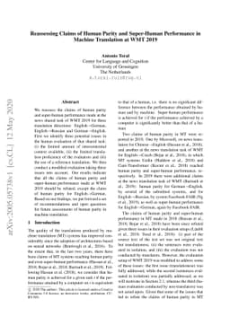 Reassessing Claims of Human Parity and Super-Human Performance in
  Machine Translation at WMT 2019