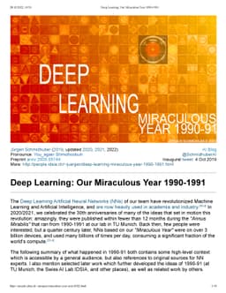 Deep Learning: Our Miraculous Year 1990-1991