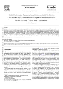 One-Shot Recognition of Manufacturing Defects in Steel Surfaces