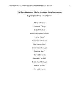 The Micro-Randomized Trial for Developing Digital Interventions:
  Experimental Design Considerations