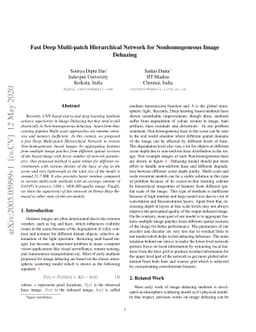 Fast Deep Multi-patch Hierarchical Network for Nonhomogeneous Image
  Dehazing