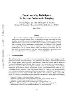 Deep Learning Techniques for Inverse Problems in Imaging