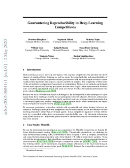 Guaranteeing Reproducibility in Deep Learning Competitions