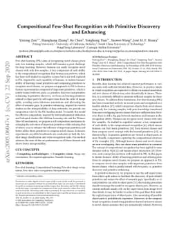 Compositional Few-Shot Recognition with Primitive Discovery and
  Enhancing