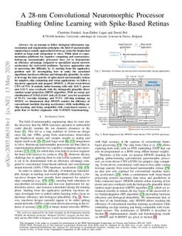 A 28-nm Convolutional Neuromorphic Processor Enabling Online Learning
  with Spike-Based Retinas
