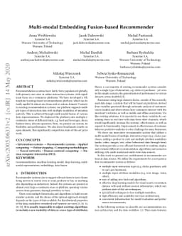 Multi-modal Embedding Fusion-based Recommender