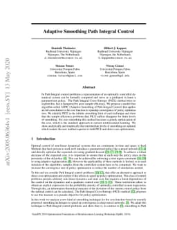 Adaptive Smoothing Path Integral Control