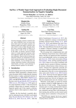 SueNes: A Weakly Supervised Approach to Evaluating Single-Document
  Summarization via Negative Sampling