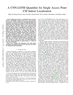 A CNN-LSTM Quantifier for Single Access Point CSI Indoor Localization