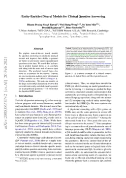 Entity-Enriched Neural Models for Clinical Question Answering