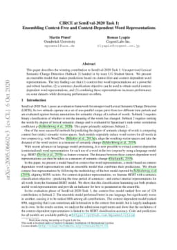CIRCE at SemEval-2020 Task 1: Ensembling Context-Free and
  Context-Dependent Word Representations