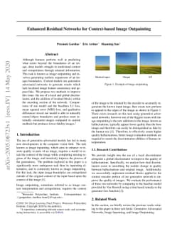 Enhanced Residual Networks for Context-based Image Outpainting