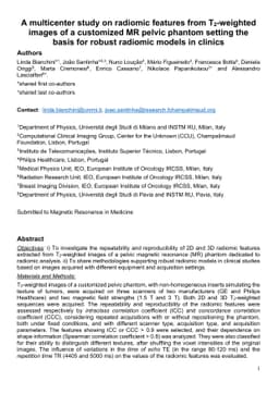 A multicenter study on radiomic features from T$_2$-weighted images of a
  customized MR pelvic phantom setting the basis for robust radiomic models in
  clinics