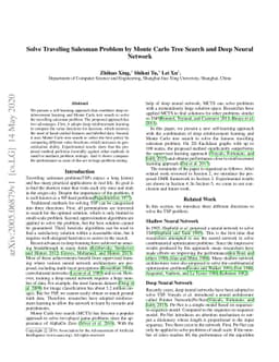 Solve Traveling Salesman Problem by Monte Carlo Tree Search and Deep
  Neural Network