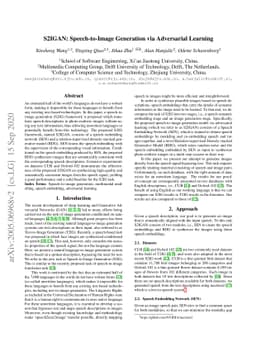 S2IGAN: Speech-to-Image Generation via Adversarial Learning
