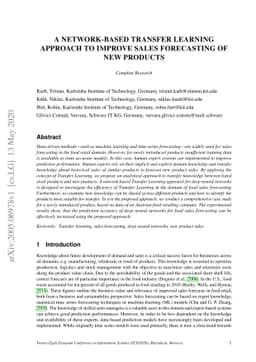 A network-based transfer learning approach to improve sales forecasting
  of new products