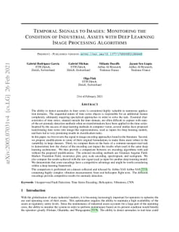 Temporal signals to images: Monitoring the condition of industrial
  assets with deep learning image processing algorithms