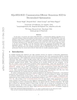 SQuARM-SGD: Communication-Efficient Momentum SGD for Decentralized
  Optimization
