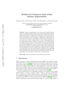 Reinforced Coloring for End-to-End Instance Segmentation