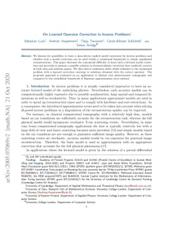 On Learned Operator Correction in Inverse Problems