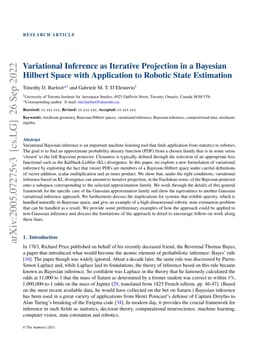 Variational Inference as Iterative Projection in a Bayesian Hilbert
  Space with Application to Robotic State Estimation