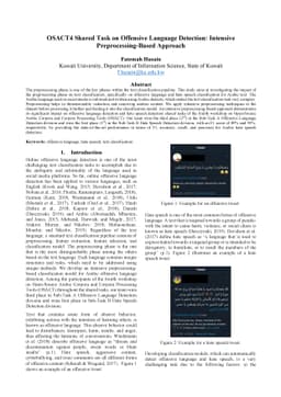 OSACT4 Shared Task on Offensive Language Detection: Intensive
  Preprocessing-Based Approach
