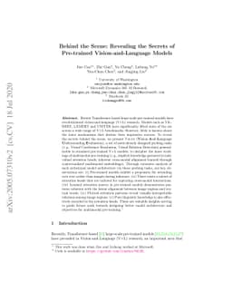 Behind the Scene: Revealing the Secrets of Pre-trained
  Vision-and-Language Models