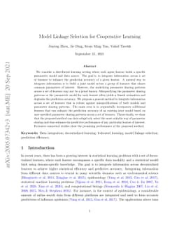 Model Linkage Selection for Cooperative Learning