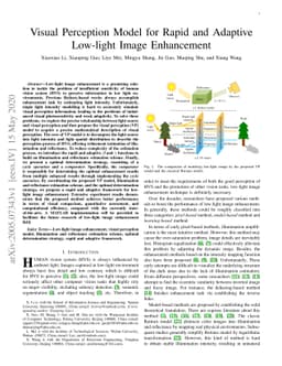 Visual Perception Model for Rapid and Adaptive Low-light Image
  Enhancement