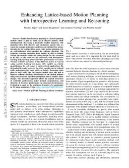 Enhancing Lattice-based Motion Planning with Introspective Learning and
  Reasoning