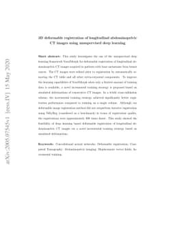 3D deformable registration of longitudinal abdominopelvic CT images
  using unsupervised deep learning
