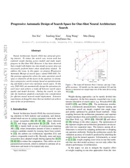 Progressive Automatic Design of Search Space for One-Shot Neural
  Architecture Search