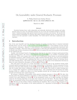 On Learnability under General Stochastic Processes