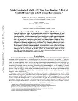 Safety Constrained Multi-UAV Time Coordination: A Bi-level Control
  Framework in GPS Denied Environment