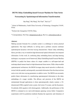DEFM: Delay E mbedding based Forecast Machine for Time Series
  Forecasting by Spatiotemporal Information Transformation