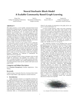 Neural Stochastic Block Model & Scalable Community-Based Graph Learning