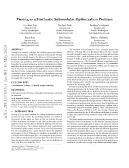 Tiering as a Stochastic Submodular Optimization Problem