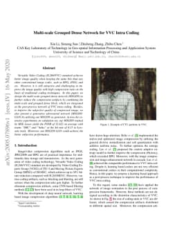 Multi-scale Grouped Dense Network for VVC Intra Coding