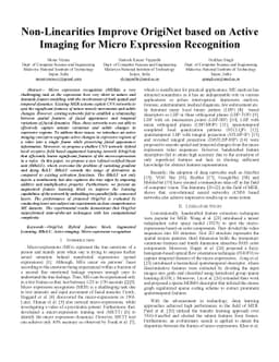 Non-Linearities Improve OrigiNet based on Active Imaging for Micro
  Expression Recognition