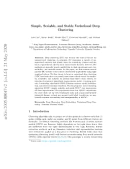 Simple, Scalable, and Stable Variational Deep Clustering