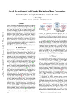 Speech Recognition and Multi-Speaker Diarization of Long Conversations