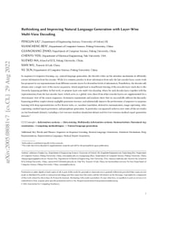 Rethinking and Improving Natural Language Generation with Layer-Wise
  Multi-View Decoding