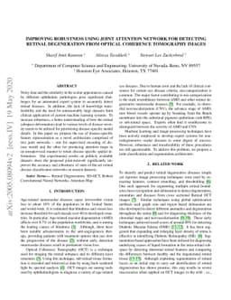Improving Robustness using Joint Attention Network For Detecting Retinal
  Degeneration From Optical Coherence Tomography Images