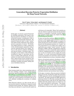 Generalized Bayesian Posterior Expectation Distillation for Deep Neural
  Networks