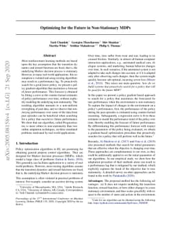 Optimizing for the Future in Non-Stationary MDPs