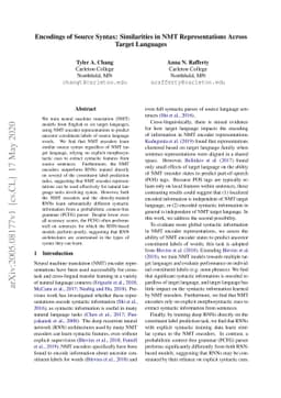 Encodings of Source Syntax: Similarities in NMT Representations Across
  Target Languages