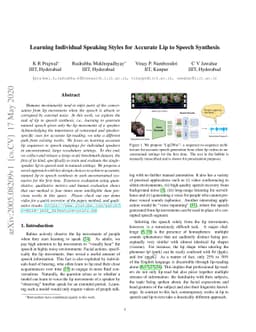 Learning Individual Speaking Styles for Accurate Lip to Speech Synthesis