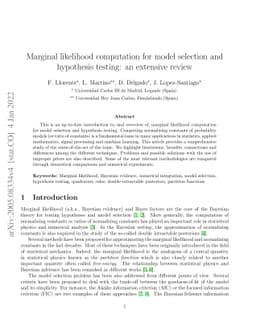 Marginal likelihood computation for model selection and hypothesis
  testing: an extensive review
